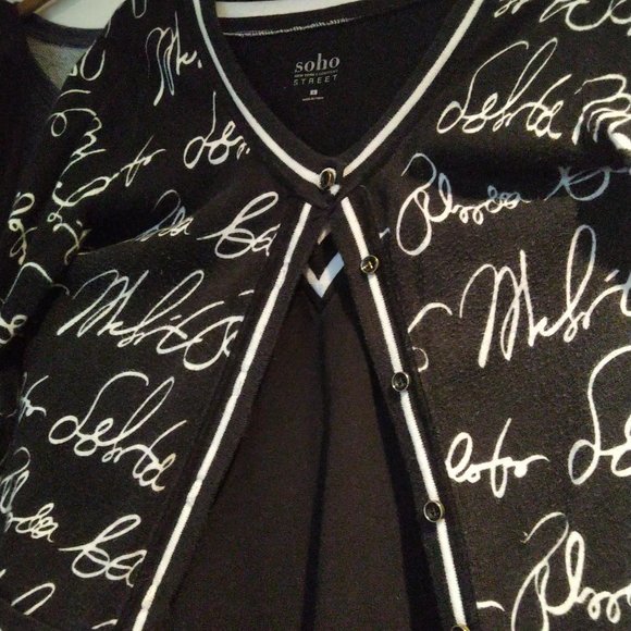 BUNDlE ST-Med Yellow fun t-shirt dress w.graphic Cardi. NY&C Soho St - Picture 2 of 6